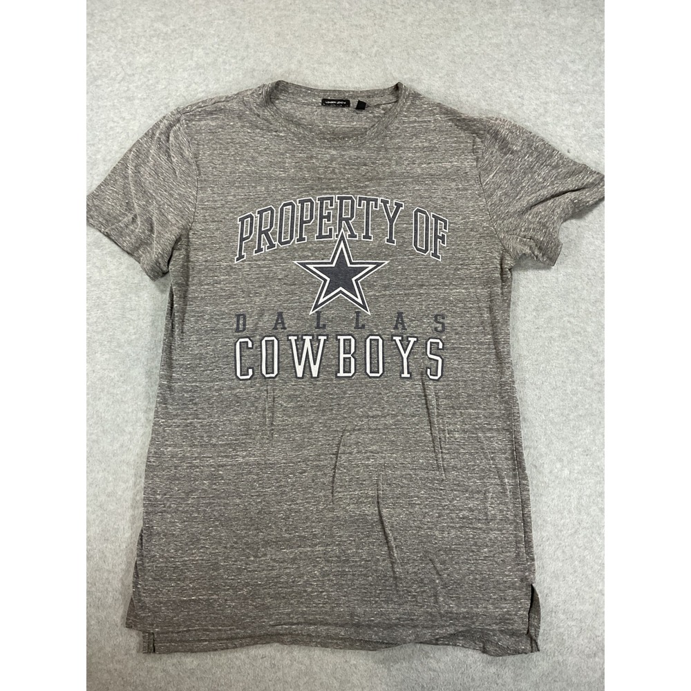 Dallas Cowboys Property Of Graphic T-Shirt Mens Medium Gray Longer Length 2522